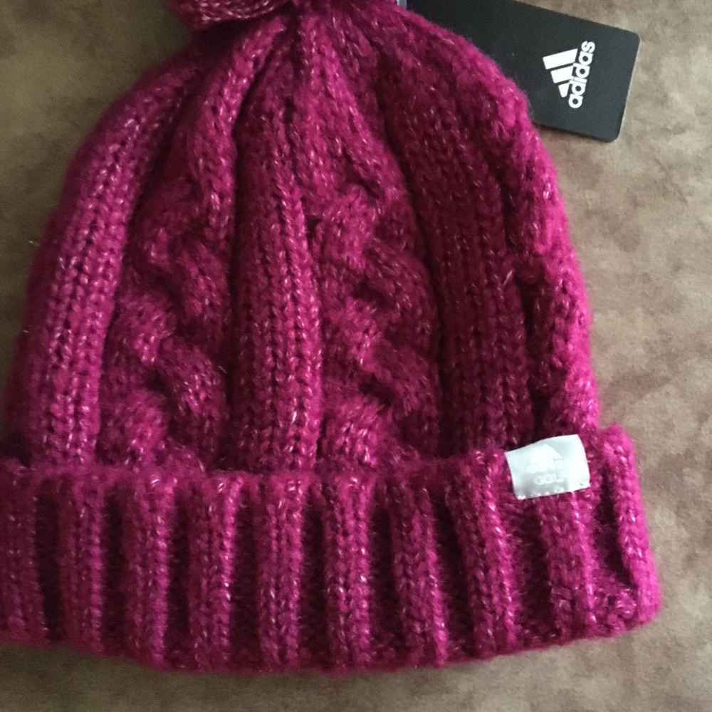 ADIDAS GOLF NWT AUTHENTIC POM BERRY COLOR POM POM HAT